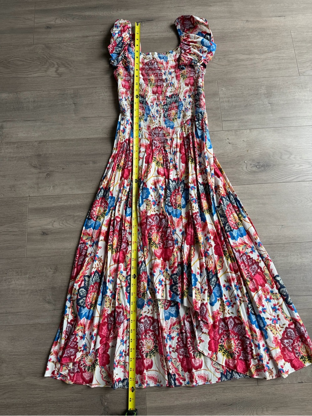 Misa Los Angeles smocked floral high low midi dress - size small - Picture 3 of 4